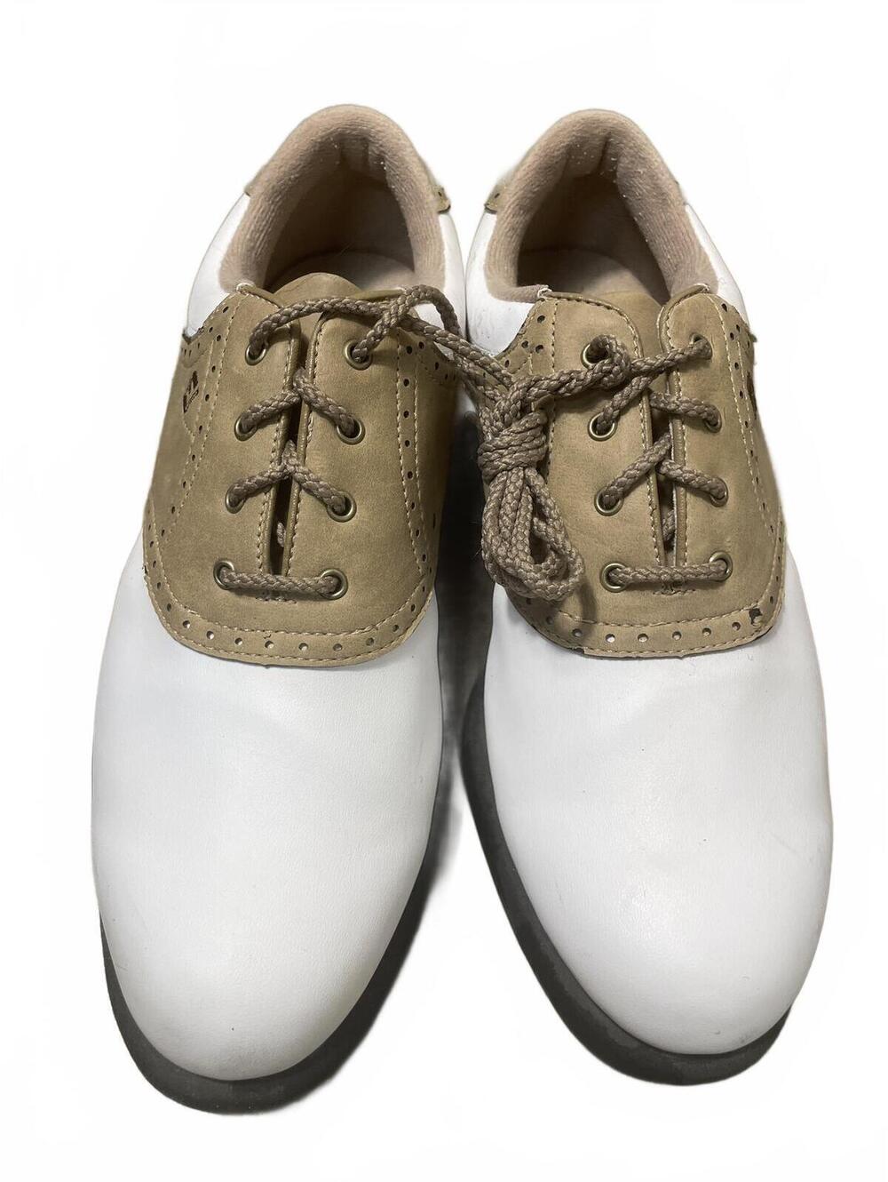FootJoy Spikeless Golf Shoes White/Tan Size 5M Sports Athletic Modern Summer